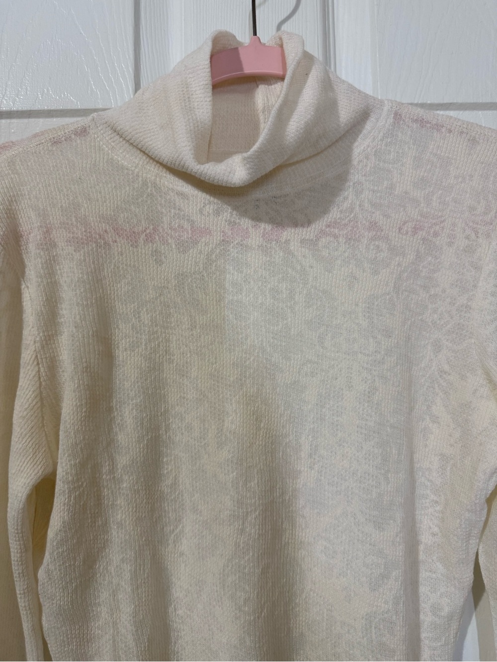 NWOT Free People You and I Cream Sheer Knit Thermal - Picture 3 of 6